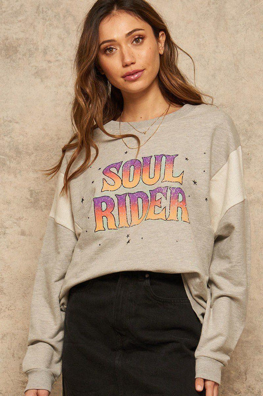 A French Terry Knit Graphic Sweatshirt | Mixtshop LLC