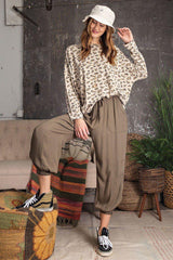 Leopard Printed Garment Dye Loose Fit Knit Top | Mixtshop LLC