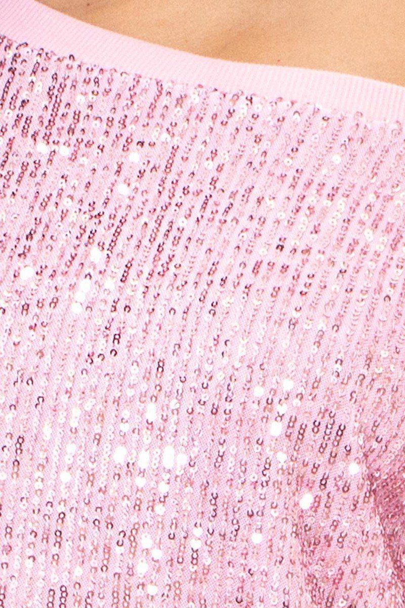 Sequin Wide Neck Boxy Mini Dress | Mixtshop LLC