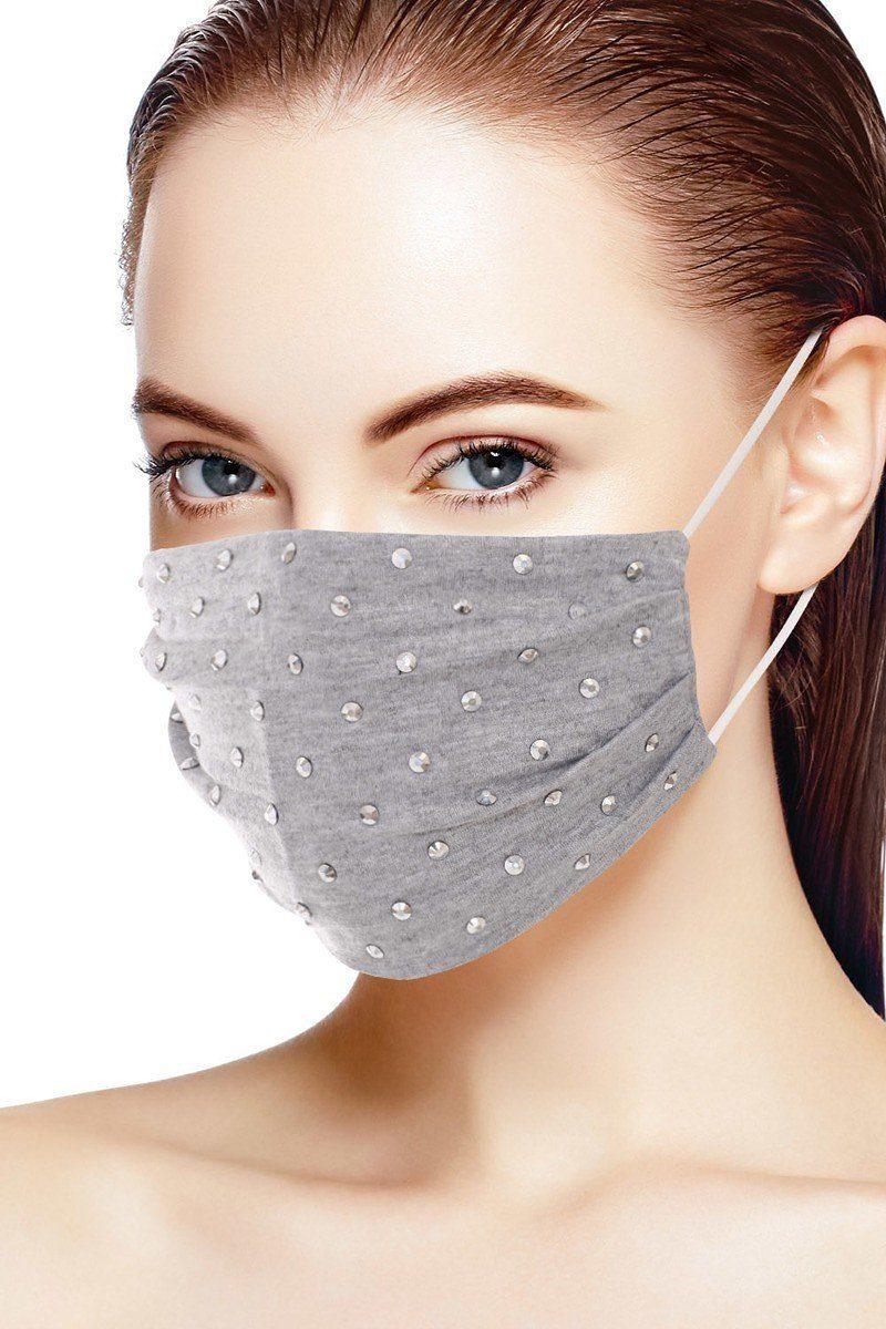 3d Shiny Silver Metal Studs Cotton Fashion Face Mask | Mixtshop LLC
