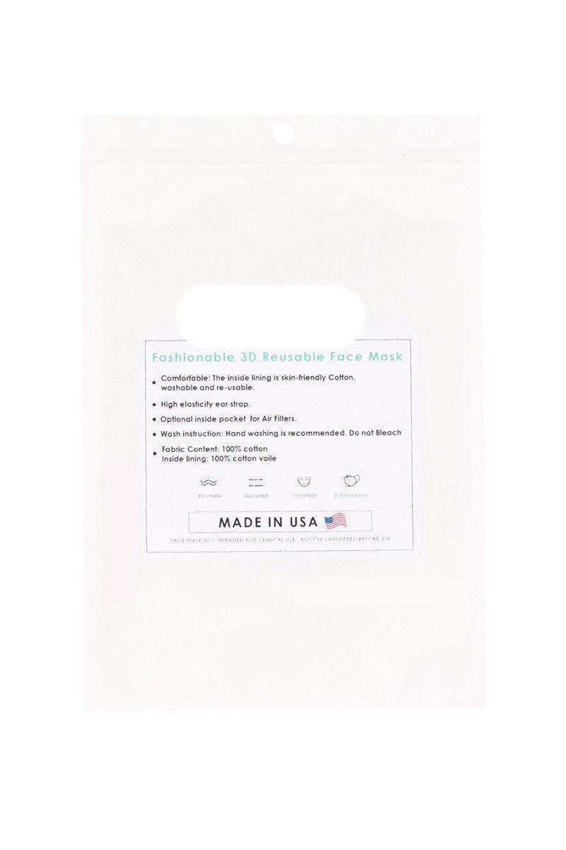 Cotton Stripe 3d Reusable Face Mask | Mixtshop LLC