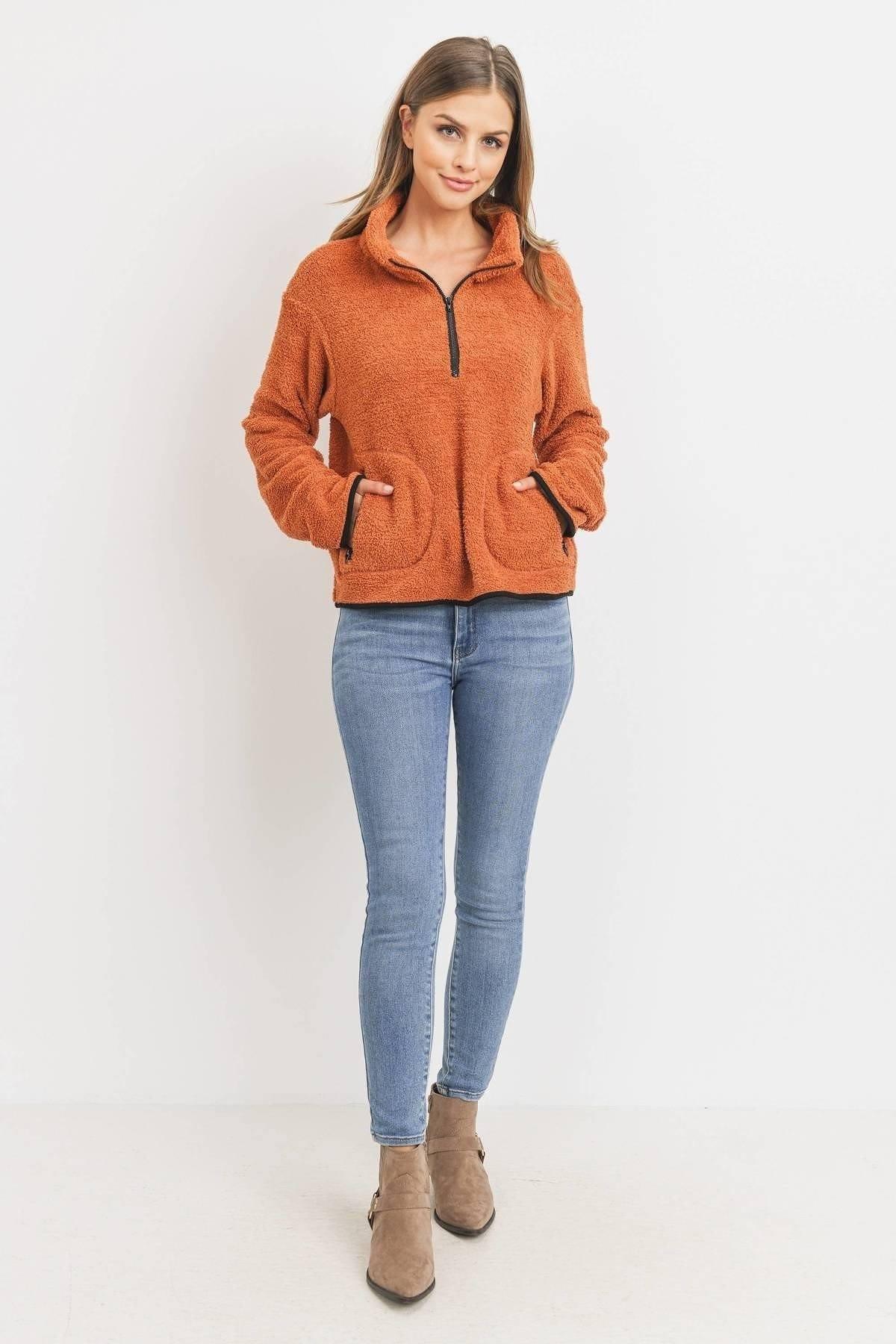 Long Sleeve Half Zipper Pullover Loopie Terry | Mixtshop LLC