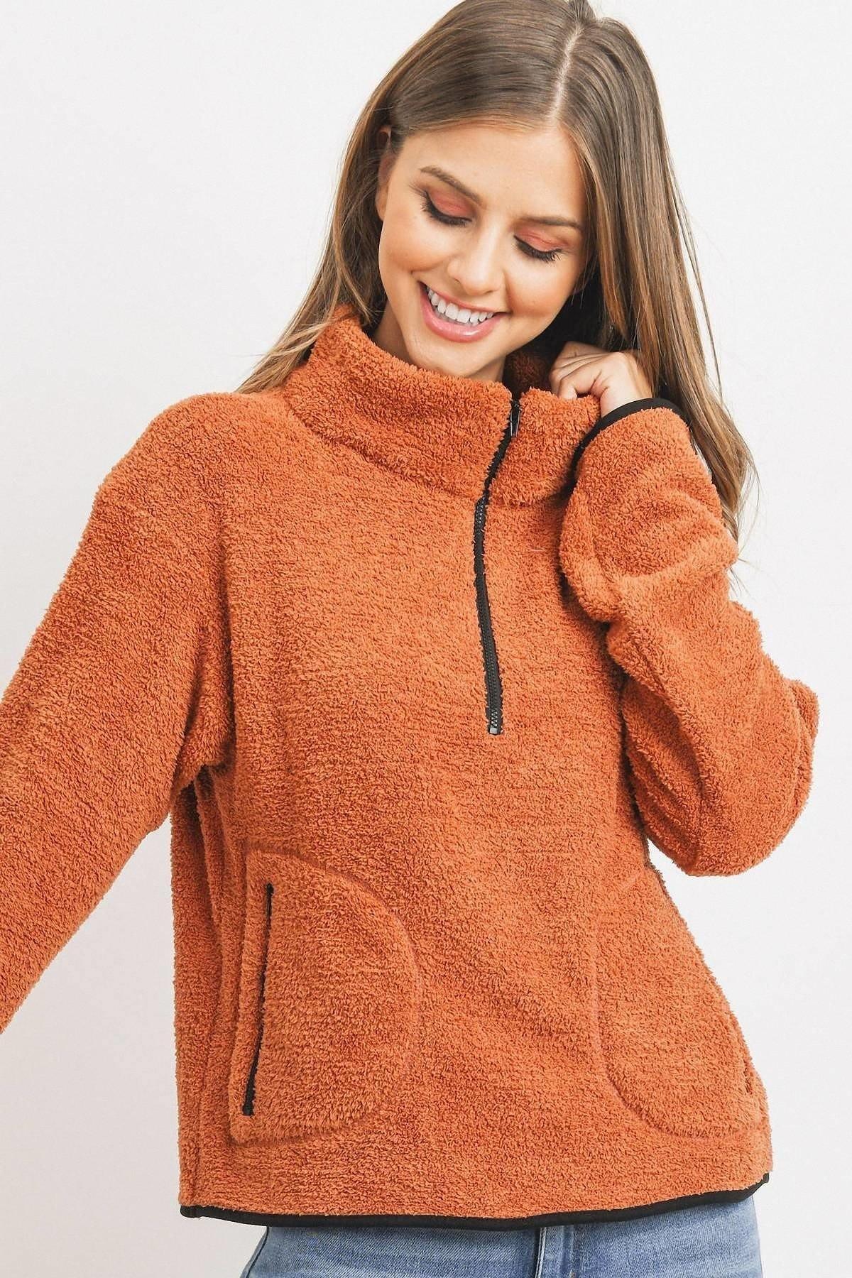 Long Sleeve Half Zipper Pullover Loopie Terry | Mixtshop LLC