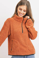Long Sleeve Half Zipper Pullover Loopie Terry | Mixtshop LLC