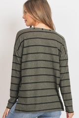 Striped Front Pocket Round Collar | Mixtshop LLC