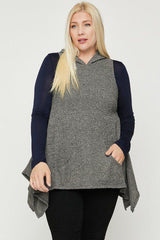 Plus Size Two Tone Knit, Sleeveless Top | Mixtshop LLC