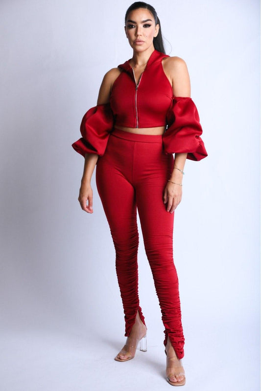 Puff Sleeve Hoodie Set | Mixtshop LLC