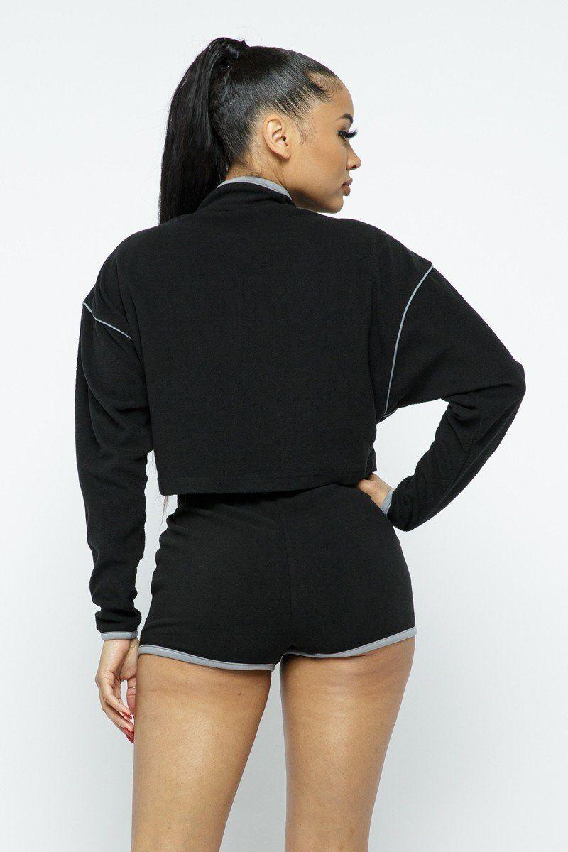 Sporty Crop Top Sporty High-waist Shorts Set | Mixtshop LLC