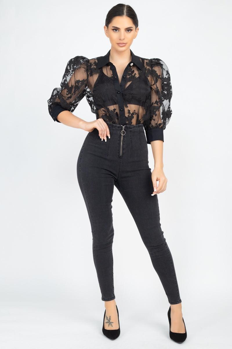 High Waist Denim Jeans | Mixtshop LLC