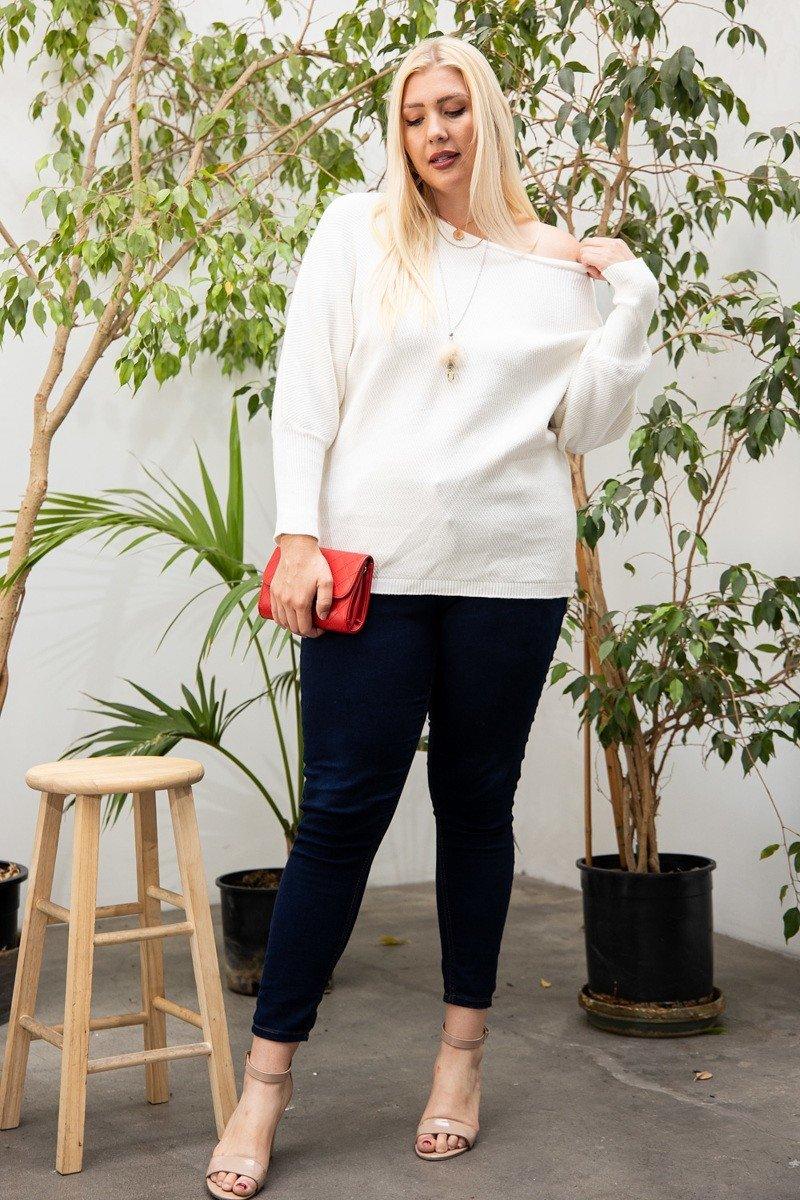 Round Neck Long Sleeve Solid Sweater | Mixtshop LLC