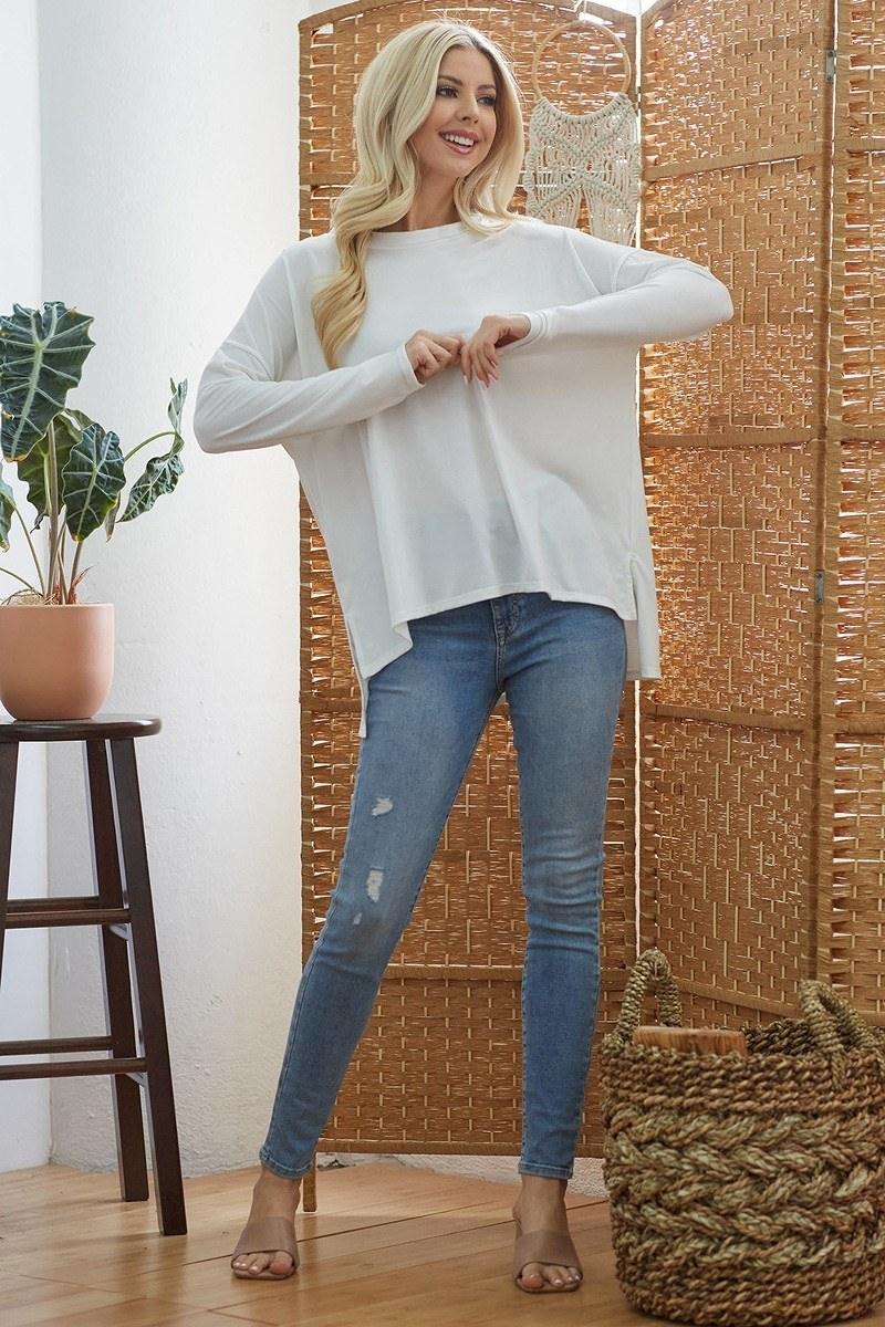 Criss Cross Open Back Longsleeve Top | Mixtshop LLC