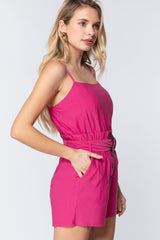 Cami Strp Belted Romper | Mixtshop LLC