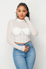Sexy Mesh Mock Neck Top | Mixtshop LLC