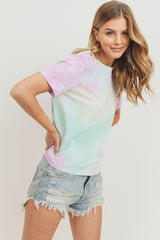 Tie Dyed Round Neck Short Sleeve Tee | Mixtshop LLC