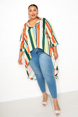 Striped Hi Low Shirt | Mixtshop LLC