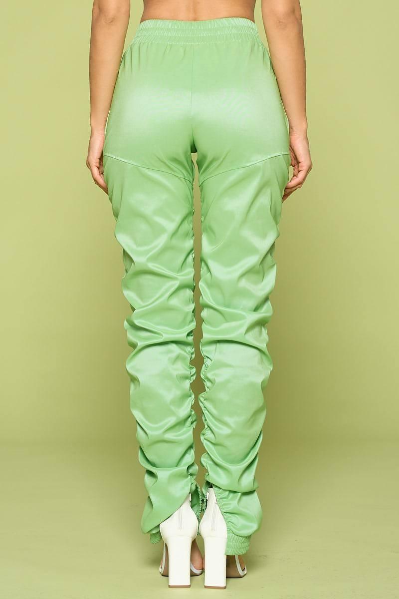 Leather Pu Ruched Pants | Mixtshop LLC