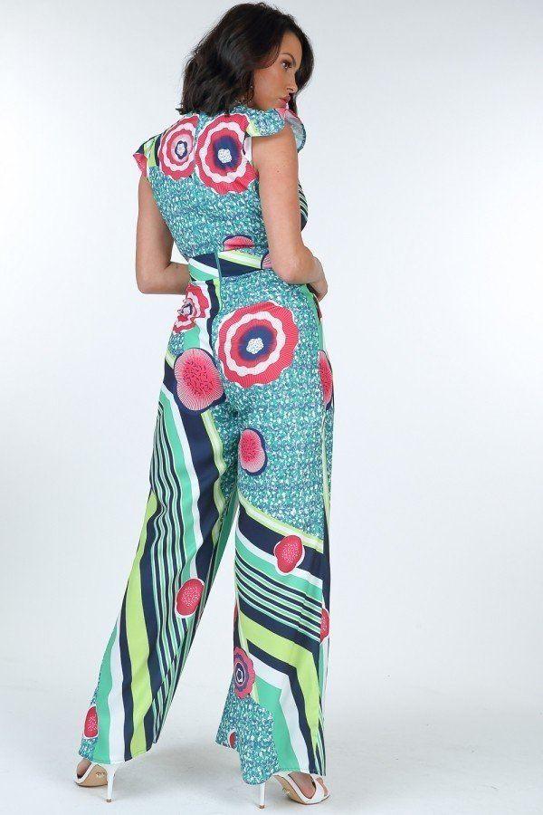 Ruffle Sleeve Surplice Jumpsuit | Mixtshop LLC