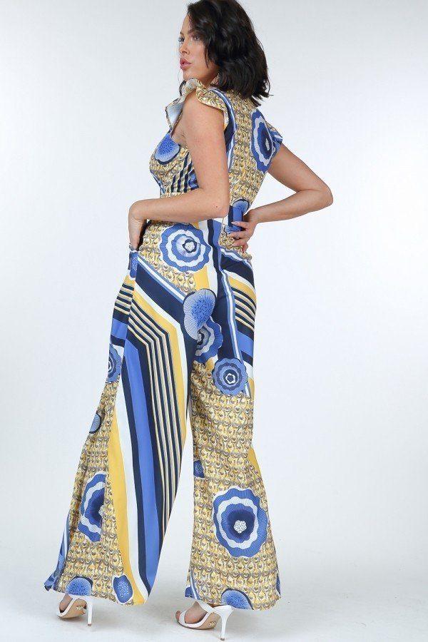 Ruffle Sleeve Surplice Jumpsuit | Mixtshop LLC