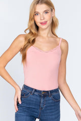 Heavy Rib Cami W/lace Bodysuit | Mixtshop LLC