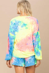Tie-dye Printed Knit Top And Shorts Set | Mixtshop LLC