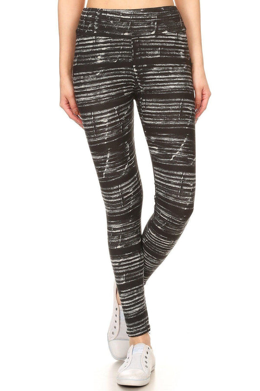 Yoga Style Banded Lined Multicolor Print, Full Length Leggings In A Slim Fitting Style With A Banded High Waist | Mixtshop LLC