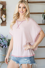 Open Back Wide Sleeve Shorsleeve Top | Mixtshop LLC