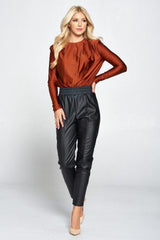 Metallic Padded Shoulder Bodysuit | Mixtshop LLC