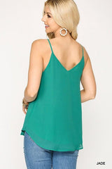 Plunging V-neckline Lattice Top | Mixtshop LLC