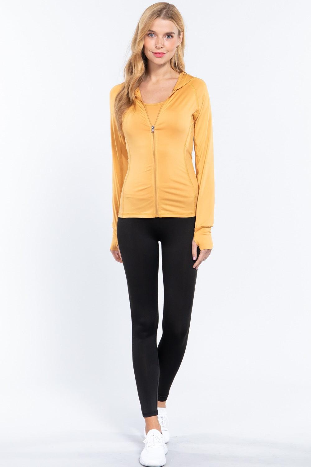 Long Slv Hoodie Workout Track Jacket | Mixtshop LLC