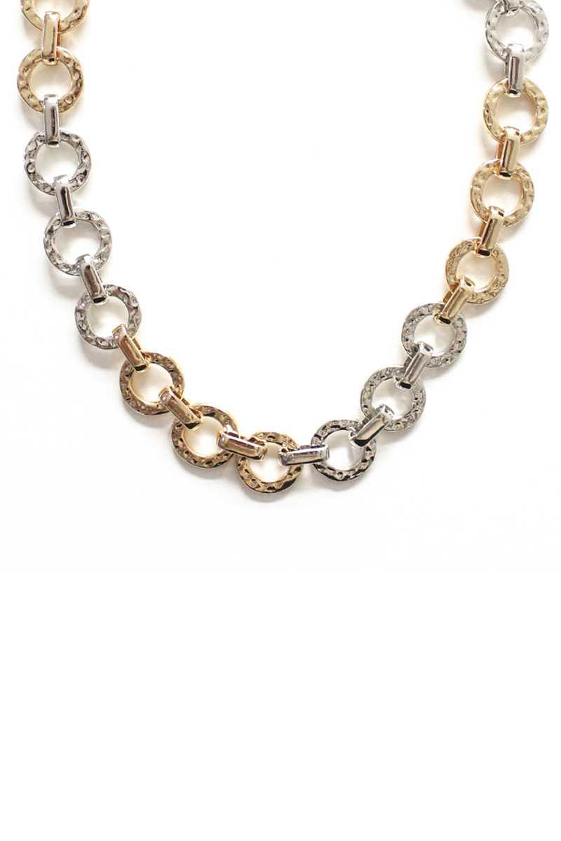 Fashion Metal Two Tone Necklace | Mixtshop LLC