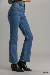 Panel Straight Cut Denim Jeans With Pockets | Mixtshop LLC