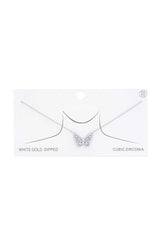 Rhinestone Butterfly Charm Gold Dipped Necklace | Mixtshop LLC