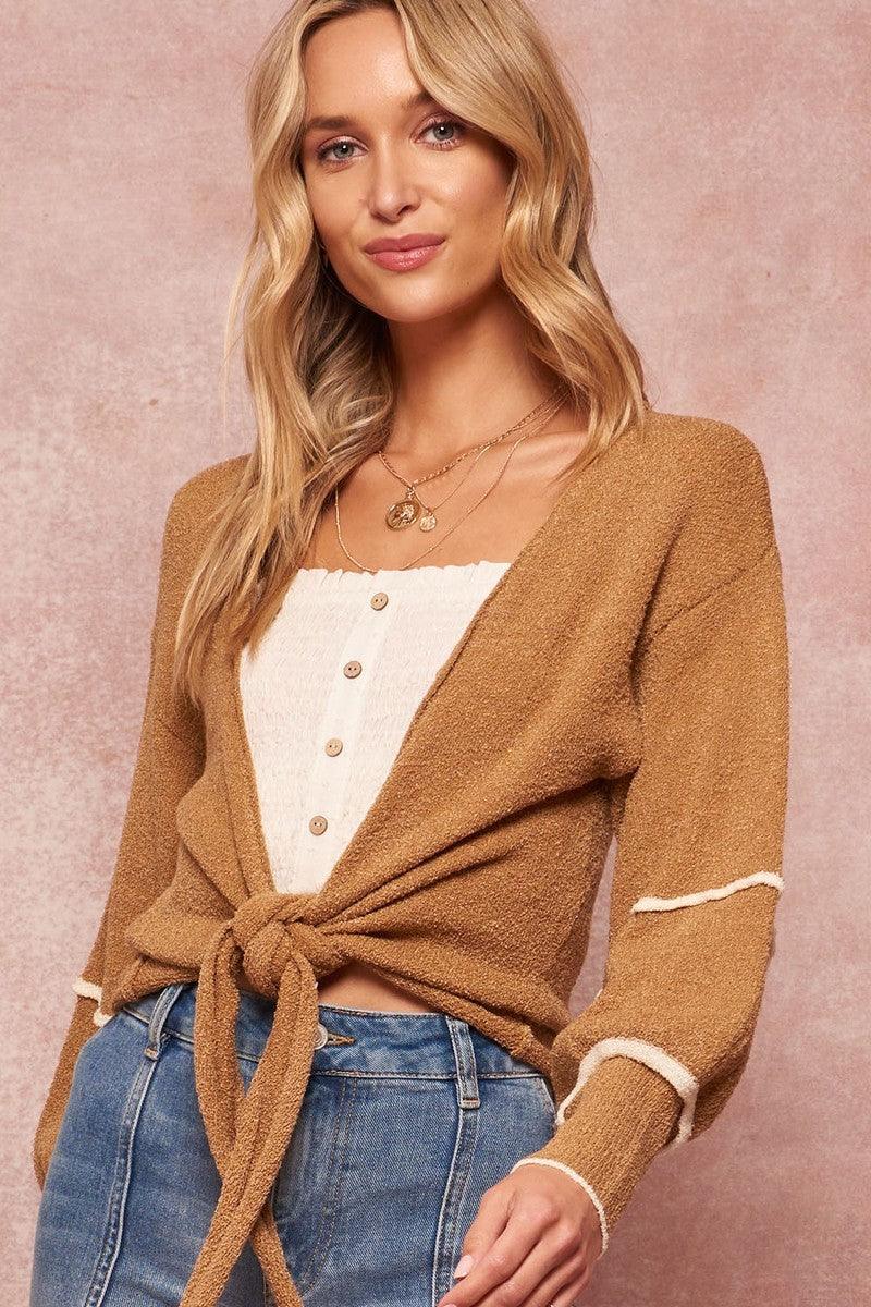A Textured Knit Cardigan Sweater | Mixtshop LLC