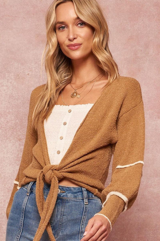 A Textured Knit Cardigan Sweater | Mixtshop LLC