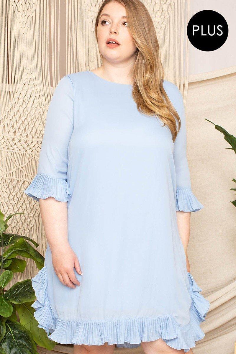 Pleated Ruffle Detailed Mini Dress | Mixtshop LLC