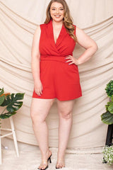 Collared Neck Plus Size Romper | Mixtshop LLC