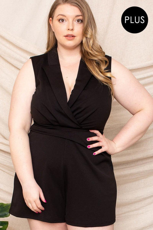 Collared Neck Plus Size Romper | Mixtshop LLC