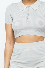 Collar Crop Top + Shorts Set | Mixtshop LLC