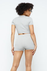 Collar Crop Top + Shorts Set | Mixtshop LLC