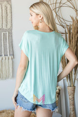 Short Sleeve V Neck Top | Mixtshop LLC