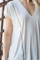 Short Sleeve V Neck Top | Mixtshop LLC