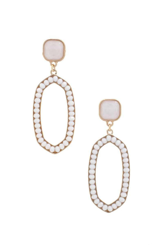 Beaded Oval Post Drop Earring | Mixtshop LLC
