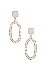 Beaded Oval Post Drop Earring | Mixtshop LLC
