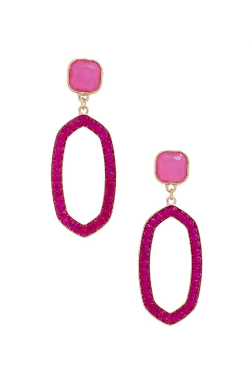 Beaded Oval Post Drop Earring | Mixtshop LLC