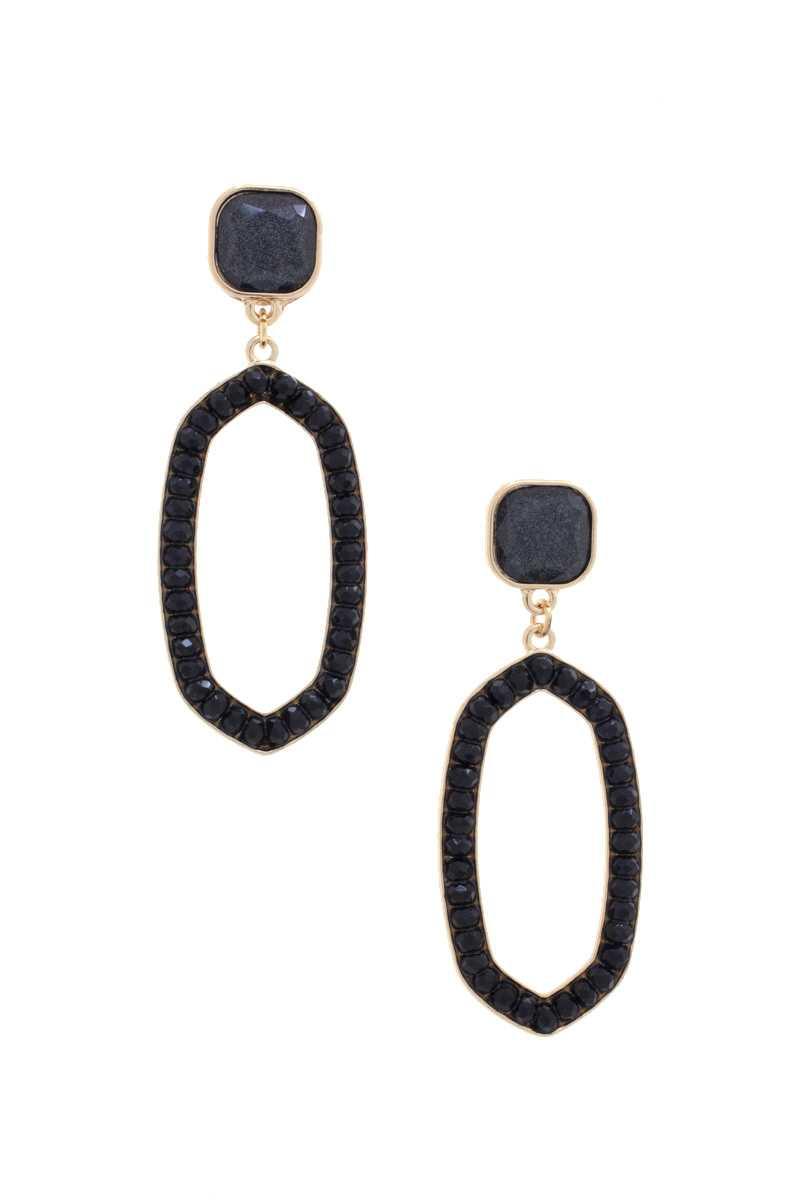 Beaded Oval Post Drop Earring | Mixtshop LLC