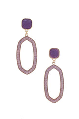 Beaded Oval Post Drop Earring | Mixtshop LLC