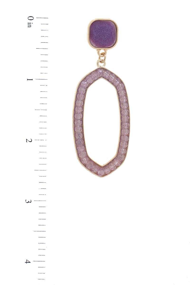 Beaded Oval Post Drop Earring | Mixtshop LLC