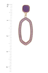 Beaded Oval Post Drop Earring | Mixtshop LLC