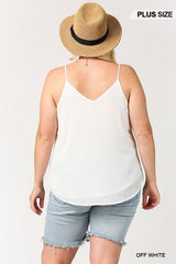 Plunging V-neckline Lattice Top With Scalloped Lace | Mixtshop LLC