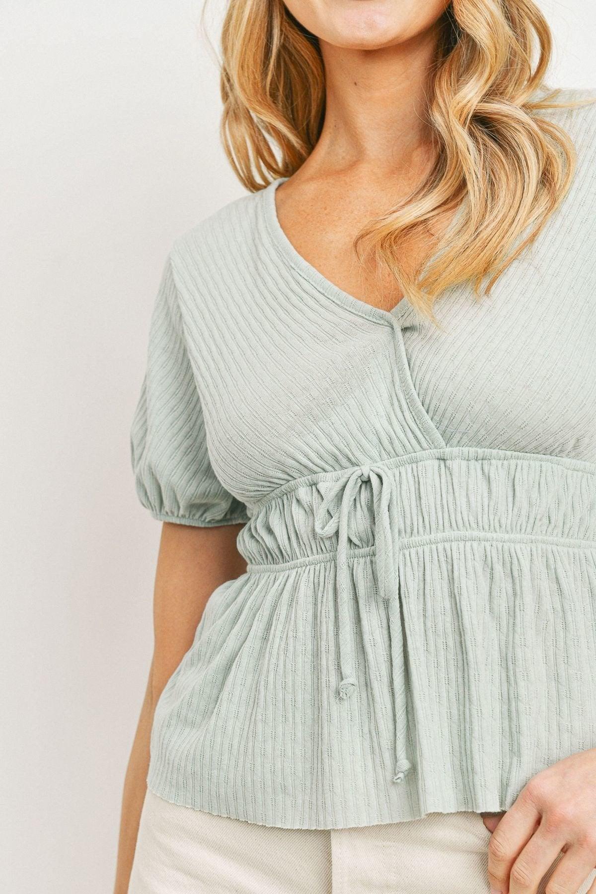 Front Tie Cut Edge Top | Mixtshop LLC